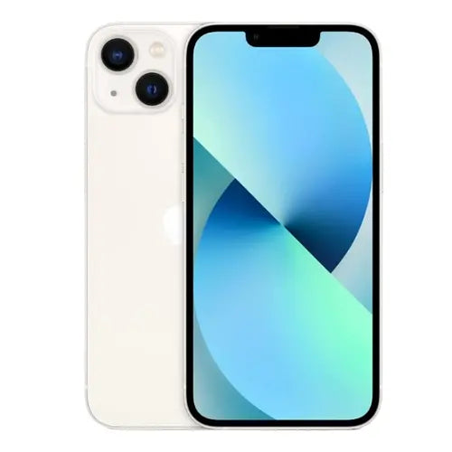 Apple iPhone 13 SIM free in white with dual rear cameras and edge-to-edge display from CTR MOBILE