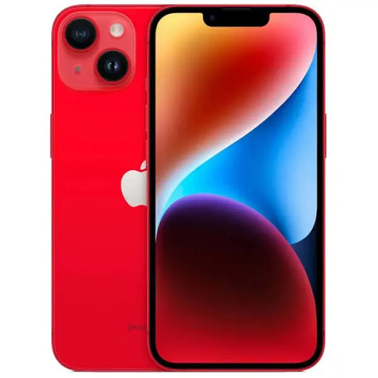 CTR MOBILE iPhone 14 unlocked in red with dual rear cameras and vibrant display