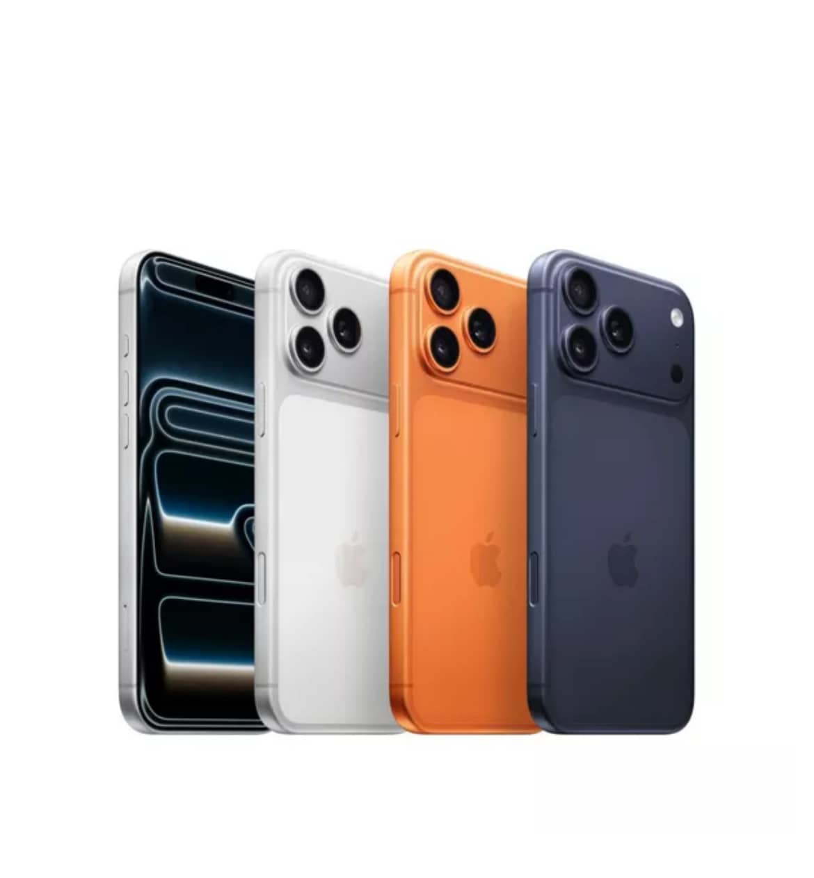 iPhone 17 Pro Max Cosmic Orange and other color variants showing front and back views